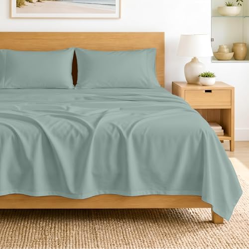 Image of SGI bedding RV Short Queen Sheet Set 60x75, 600 TC Egyptian Cotton, 4 Piece Luxury Hotel Collection, Ultra Soft & Breathable, Fits RV Mattress Camper & Trailer, 15 Inch Pocket, Aqua Green