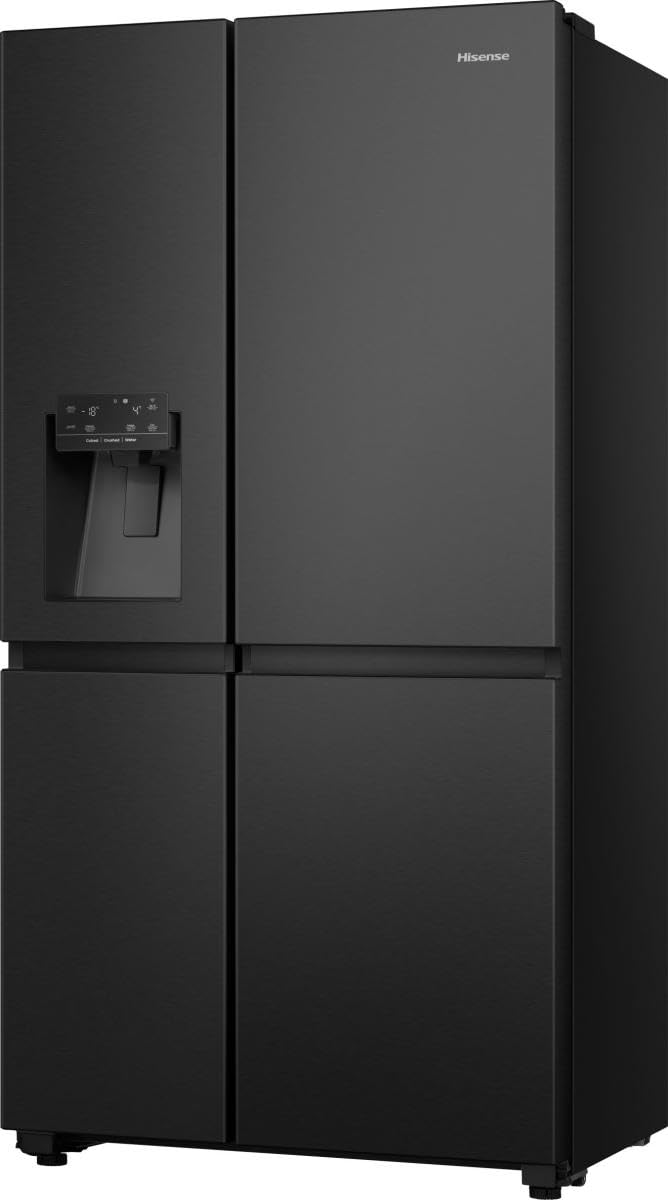 Hisense RS818N4IFD Libera installazione Frigo side-by-side Nero, 632 L