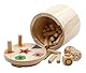 BestSaller 3020 ’SUPER SIX’ Holz, beidseitig bespielbar, auch für Kinder, 36 Spielstäbchen & 3 Würfel, Natur (1 Stück)