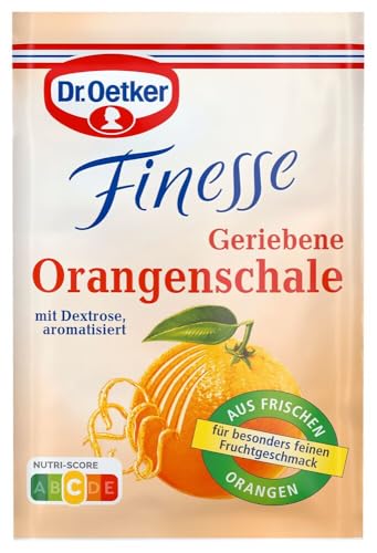 Dr. Oetker Finesse Geriebene Orangenschale, 3er Pack, je Beutel 6 g, für besonderen...