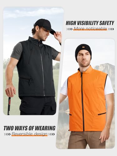 FREE SOLDIER Men's Lightweight Golf Vest Outerwear Windproof Reversible Sleeveless Softshell Jacket Running Vest3