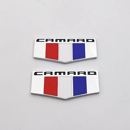 Miniatura 2 de 2 calcomanías de metal para guardabarros delantero derecho izquierdo de Camaro M para Camaro Ss Rs Zl1 (cromado)