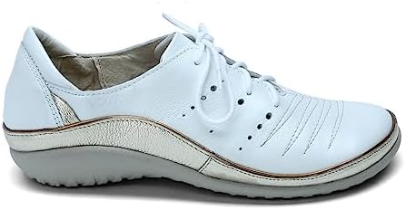 NAOT Women's Kumara Lace-up Shoe White Pearl Lthr/Radiant Gold Lthr 7 M US | Image 1