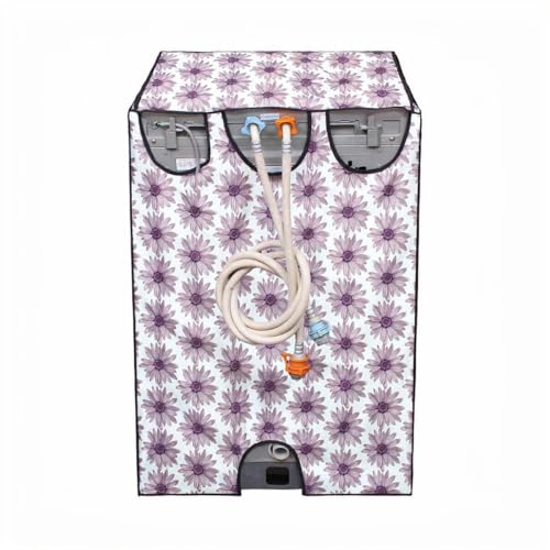 Image of Fully Automatic Top Load Washing Machine Cover for Samsung /IFB /LG /Godrej /Whirlpool /Bosch / 7 kg, 7.5 Kg (58 X 58 X 89 Cms),Waterproof & Dustproof Polyester, Flower Floral - FABKUM190