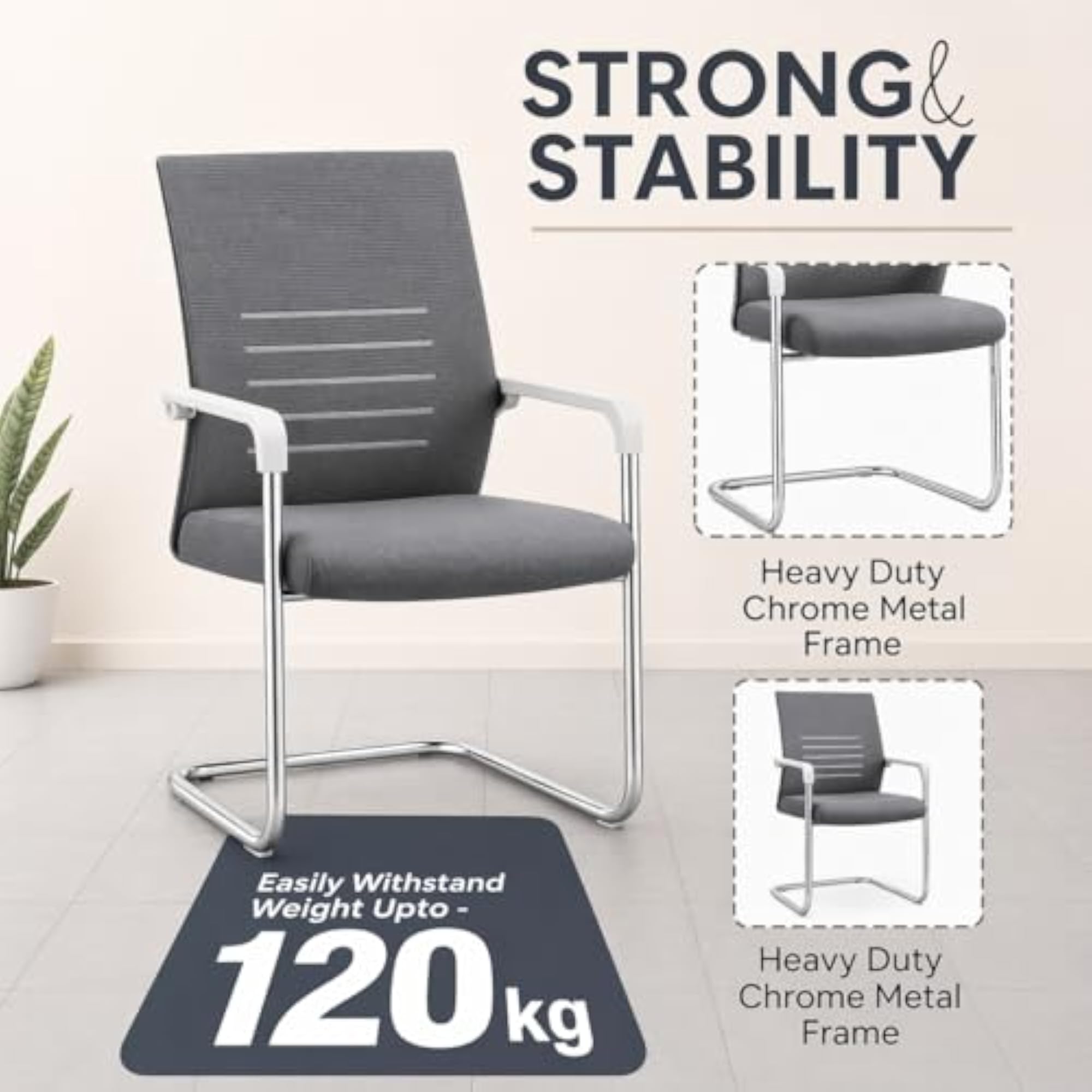 DeskElite Ergonomic Office Chair with Breathable Fabric Back