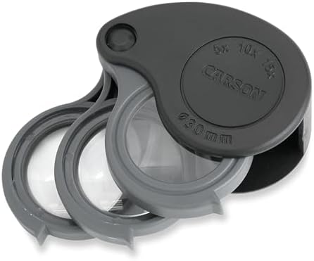 Carson TriView 5x/10x/15x Folding Loupe with Built-In Case (TV-15)