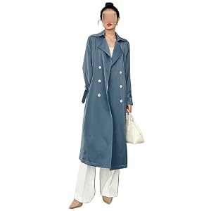 Trench Coat Double-breasted Medium-length Temperament High-end Trench Coat Womens Models Loose High-grade Solid Color