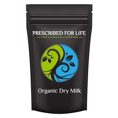 Prescribed For Life Organic Dry Milk Powder, USDA Grade A Whole Milk rBST & rBGH Free, Non GMO, Kosher, Shelf Stable Whole Milk Powder (25kg / 55lb)