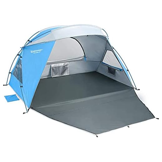 Bessport Tienda de Playa 2-3 Personas, Anti-UV Protección Solar UPF 50+ Portátil Fácil de Instalar Playa Tienda de campaña, para Picnic, Camping, Pesca