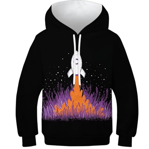 Sweat-Shirts Dessin animé Fusée Anti-Irritation pour Peau Sensible 9-11Y