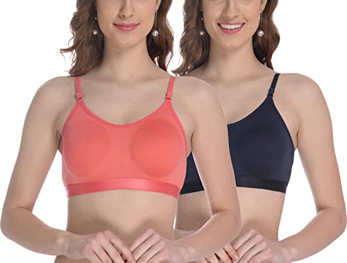 Image of FIMS - Fashion is my style Women Cotton Sports Bra for Gym, Yoga, Running Bra for Girls, Racer Back, Full Coverage, Multicolor, Cup B, See Main Image to Check How Many Bra You Will Get