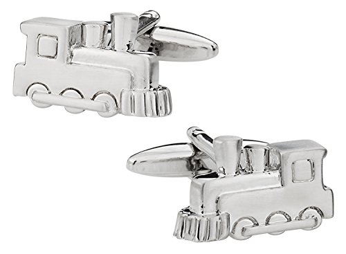 Mancuernillas Cuff-Daddy con diseño de tren en caja miniatura 1