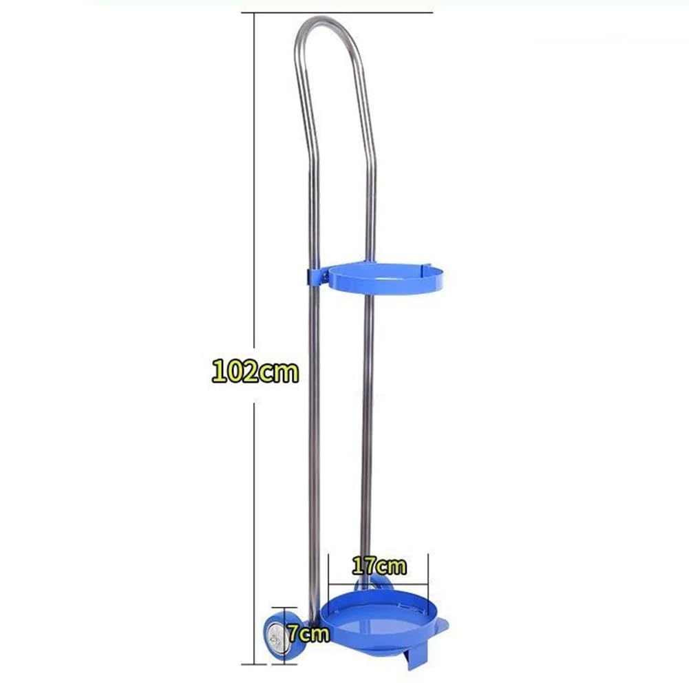 zktoermn 10/15/20/40 L Acero Inoxidable Carro para Cilindros De Oxígeno/Soporte para Tanques De Nitrógeno con Ruedas(17x102cm)