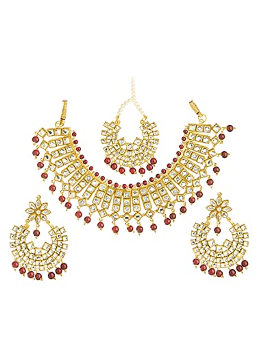 Bodha Traditional Indian Gold Plated Kundan Pearl Choker Bridal Necklace