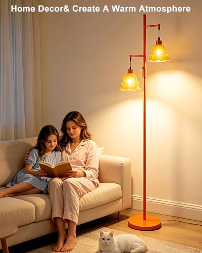 Image of Lightdot Globe Floor Lamp with LED Bulbs Included, Dimmable Floor Lamps,Unique Modern Standing Tall Lamp for Bedroom Living Room /Sofa Beside /Corner Decor-Gold