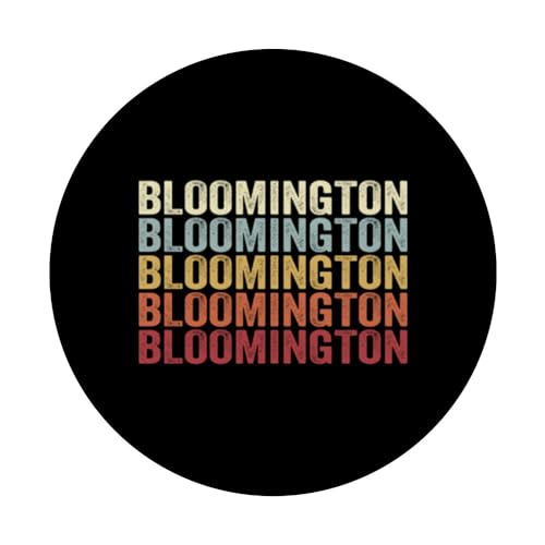 Bloomington California Bloomington CA Retro Vintage Text PopSockets Swappable PopGrip, Black - Image 3