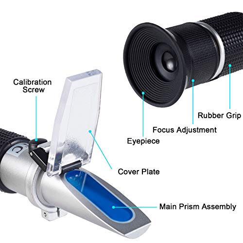 Honey Refractometer with ATC - Tiaoyeer Refractometer for Honey Moisture, Brix and Baume, 58-90% Brix Scale Range Honey Moisture Tester (Honey Refractometer) - Thumbnail 2