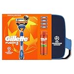 Gillette Fusion5 Men’s Grooming Gift Set, UCL Edition Washbag, Razor Handle, 3 Blade Refills, Sensitive Shave Gel 200ml, 5 Blade System, Smooth Comfortable Shave