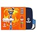Gillette Fusion5 UCL Razor For Men, 1 Gillette Razor, 3 Replacement blades, Sensitive Shave Gel 200ml, UCL Washbag