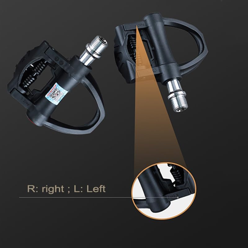Miniatura 8 de Pedales de clip de bicicleta de carretera, pedales de ciclismo de carretera sin clip con tacos compatibles con SPD-SL