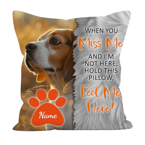 Sentiment House Personalized Pet Memorial Pillow – Dog & Cat Memorial Gift - Remembrance for Loss of Pet - Customizable Throw Pillow - Pet Loss - Comfort Gift (Design 1)
