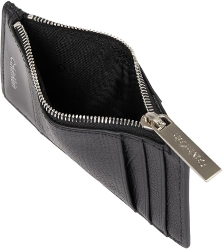 Calvin Klein Uomo Porta Carte Subtle Mix Cardholder in Pelle, Nero (Black Grain/Smooth), Taglia Unica - Immagine 3