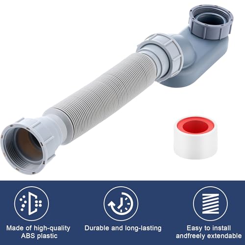 Siphon à profil bas de 3,8 cm Nuanchu, kit d'évacuation durable premium - 6
