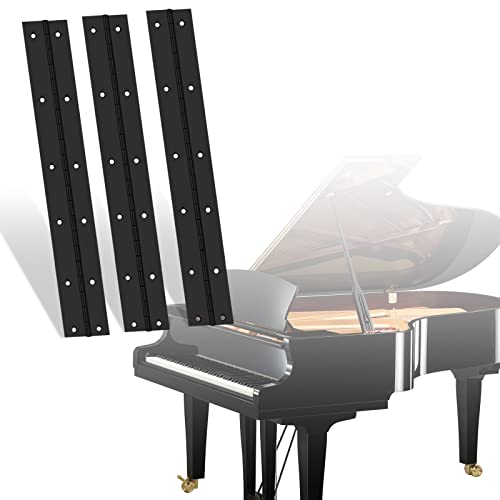 4Pcs Black Piano Hinges, 12Inch Stainless Steel Door Hinges With Holes, Heavy Duty Continuous & Piano Hinges For Mailbox, Tool/Storage Boxes, Cabinets Door, Piano #TOP6