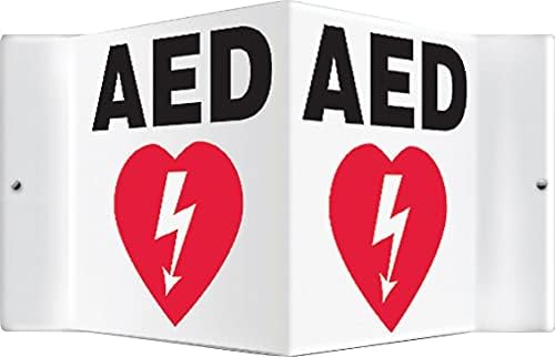 AccuformNMC PSP609 Projection Sign 3D, "AED" with Graphic, 6" x 5" Panel