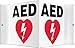 Accuform PSP609 Projection Sign 3D, Legend"AED" with Graphic, 6" x 5" Panel, 0.10" Thick High-Impact Plastic, Pre-Drilled Mounting Holes, Red/Black on White