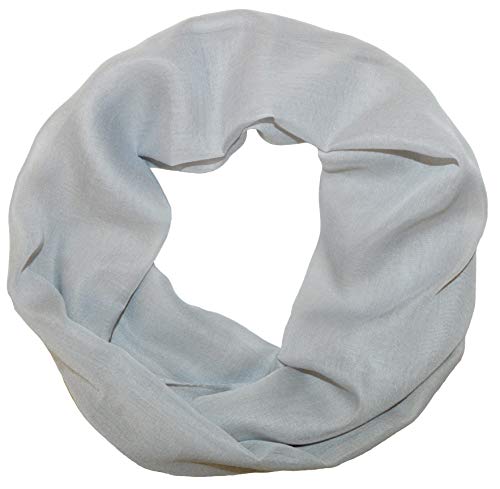 thb Richter Loopschal Schlauchschal Rundschal unifarben einfarbig basic Frühling Sommer Uni Farben Leicht (Silbergrau)