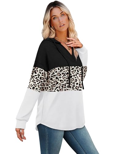 Image of Sampeel Hoodies for Women Trendy Fall Fashion 2025 V Neck Oversized Sweatshirt Plus Size Tops Clothes