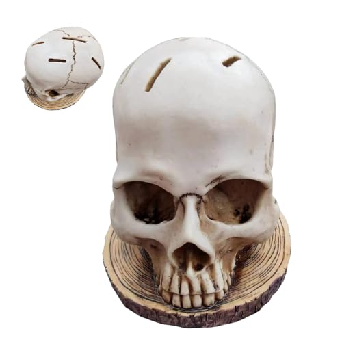 Bloque de almacenamiento de cuchillos de calavera con acabado gótico realista 8