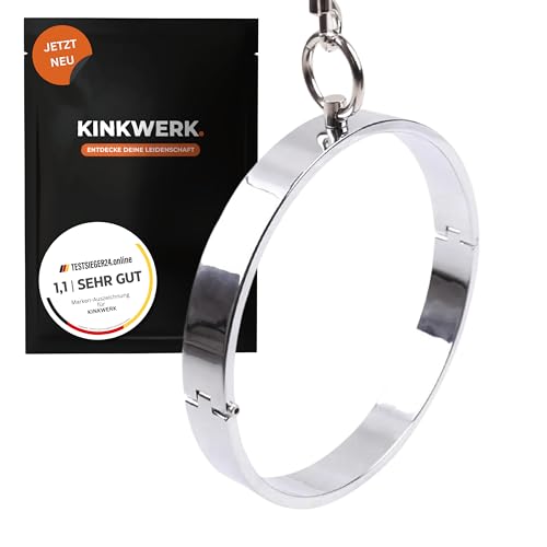 KINKWERK Edelstahl Halsband Halsfessel | Stilvolles BDSM-Sexspielzeug mit O-Ring für Männer, Frauen und Paare (⌀ 120mm)