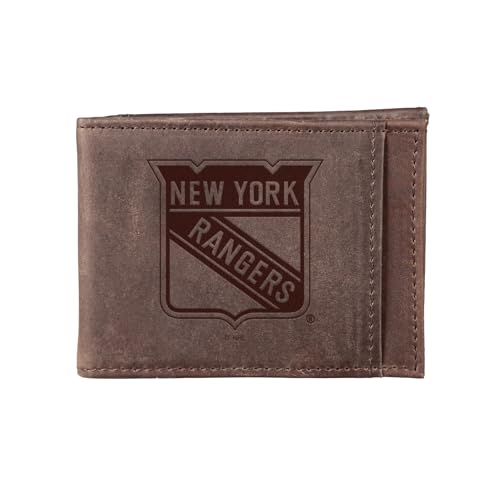 Team Sports America 7WLTB4368RBR Nhl New York Rangers Front Pocket Slim Wallet cover