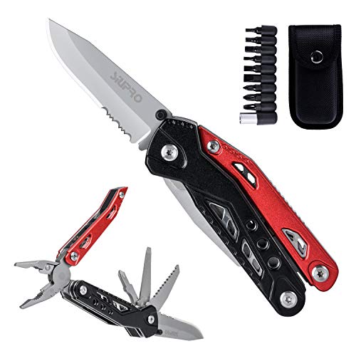 SIUPRO Multitool Pocket Plier, Multi tool Stainless Steel folding utility Knife for men, Tactical Saw, Screwdriver, Bottle Opener set, Perfect for Survival, Camping, Hiking