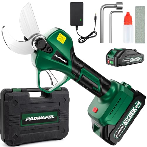 Brushless Electric Pruning Shears Cordless, Battery Powered Electric Hand Pruner Tree Trimmer, 30mm SK5 Blades Power Pruning Shear Branch Cutter for Gardening Heavy Duty Electric Hedge Shears