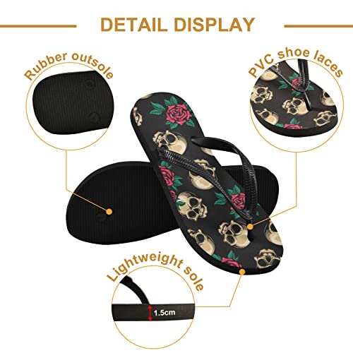 MNSRUU Women Men Flip Flops Skull Flip Flops Womens Slides Men Sandals Shower Slippers for Beach XS-XXL2
