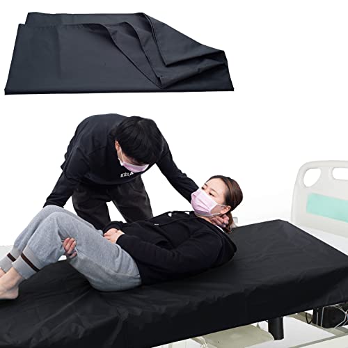 [LOSCHEN] Bâches coulissantes pour le transfert de patients, bâches coulissantes pour faciliter le transfert des personnes âgées (70 x 130 cm), noires Cover