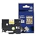 Brother TZe-MQ835 Pea-Touch Laminating Tape, Width 0.5 inches (12 mm), White Letter/Satin Gold/Matted)