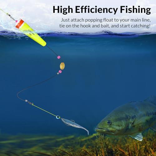 Foto von THKFISH Posen Angeln Schwimmer Angelposen Set Stahlvorfach Hecht Forelle Pose Gewichteter Knallender Schwimmer 4 Stück 28g-GELB-MIT DRAHT