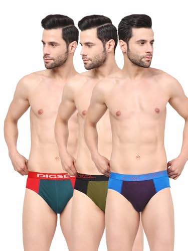 Image of Men 100% Combed Cotton Outer Elastic Self Design Briefs D Redz