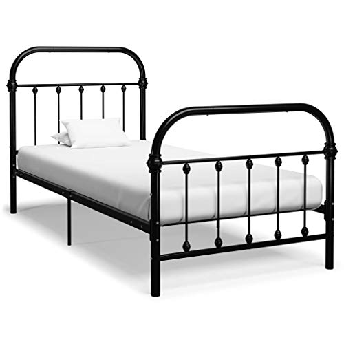 Extaum Estructura de Cama de Metal Negro 100x200 cm