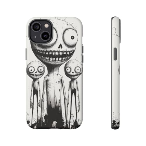 Coque mate Monochrome Slimy Monster Trio pour protection iPhone 14 Plus