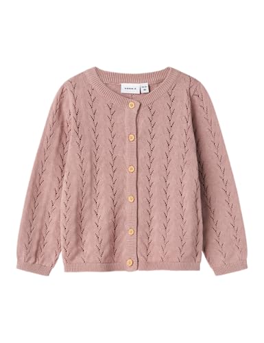 NAME IT Mädchen Nmfbanni Ls Knit Card Noos Strickjacke, Deauville Mauve, 80 EU
