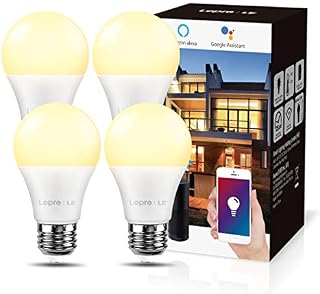 Lepro E27 Smart Bulb, WiFi Smart Light Bulb, Works with Alexa and Google Home, Dimmable LED Bulb Screw, 9W = 60W, Warm White 2700K, 806lm, App and Voice Control, No Hub Required, Pack of 4