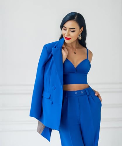 Image of Women 3 Piece Jacket and Pant Luxury Look Blazer Set