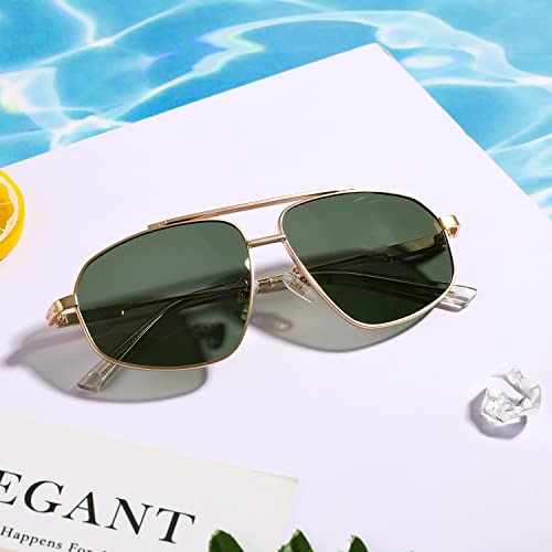 FEISEDY Retro Aviator Polarized Sunglasses Women Men 90s Small Vintage Shades Trendy Mirrored Sunglasses B23643