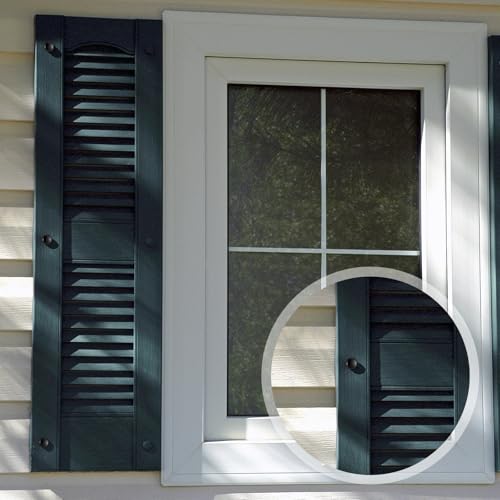 Zhengmy 3 Inch Shutter Screws and Caps Bulk Shutter Fasteners 304 Metal Stainless Steel Screws with Vinyl Caps for Outside Windows Hardware Railings Furniture(24 Set,Black)