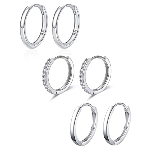 Orecchini Argento 925, Orecchini Anallergici Donna Orecchino Uomo Cerchio Set Orecchini 